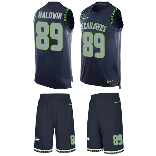 Nike Seahawks #89 Doug Baldwin Steel Blue Team Color Men's Stitched NFL Limited Tank Top Suit Jersey - Click Image to Close